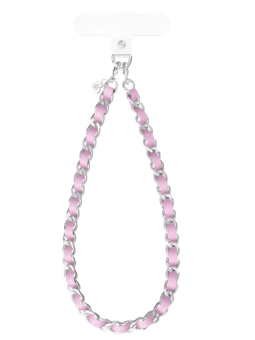 Velvet Caviar Pink and Silver Leather-Woven Chain Charm